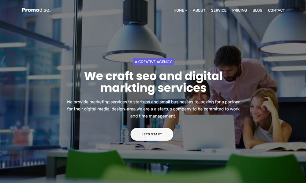 Screenshot of the Promodise Bootstrap 5 template for product launch websites