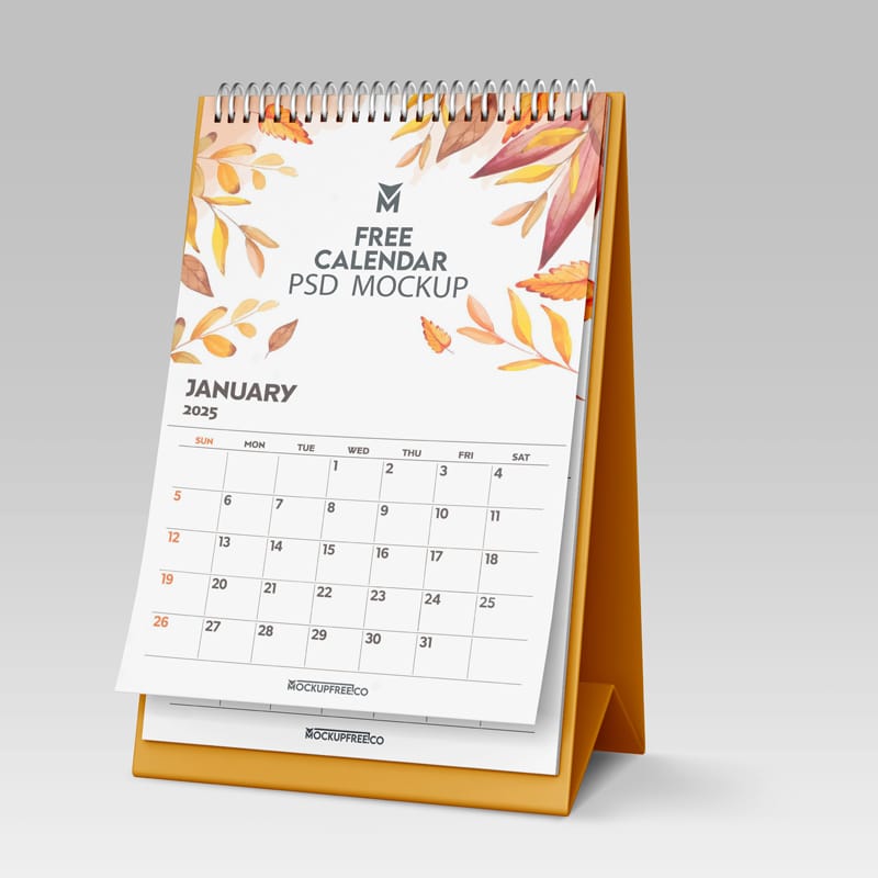 Realistic Calendar Mockup Template PSD