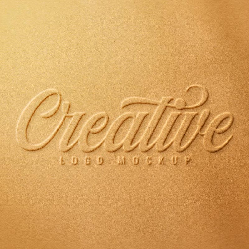 Realistic Embossed Logo Mockup Template PSD