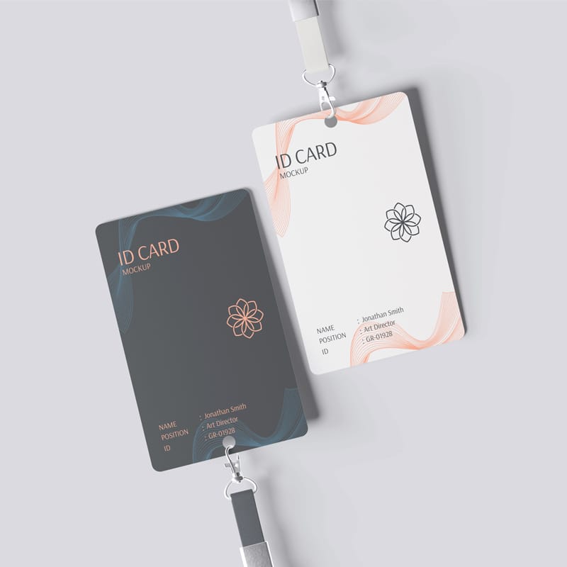 Realistic ID Card Mockups PSD