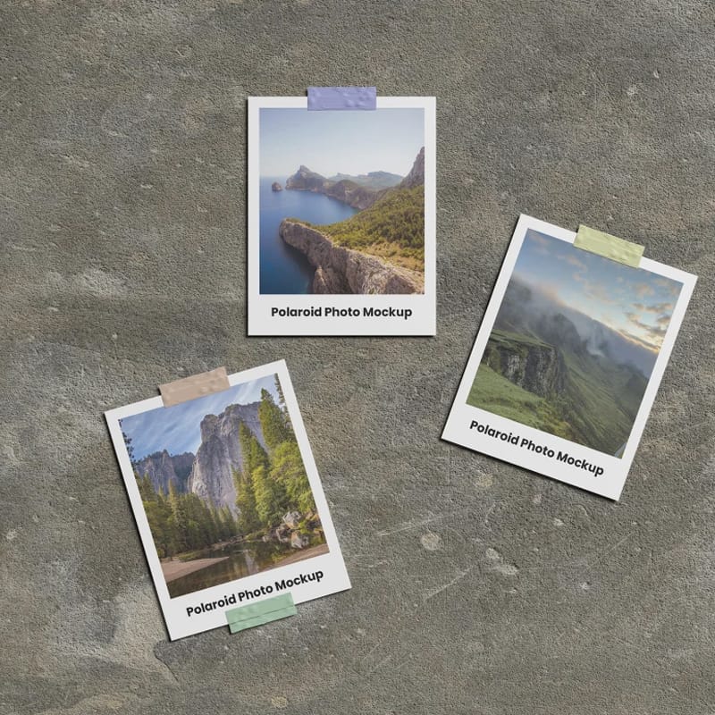 Realistic Polaroid Photo Mockup PSD