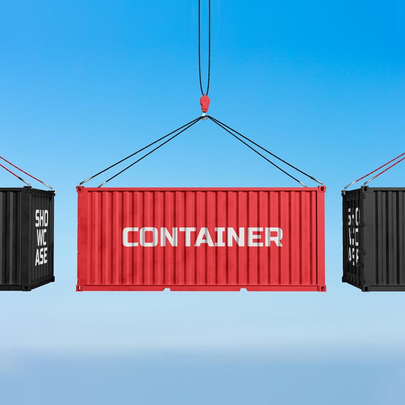 Realistic Shipping Container Mockup PSD
