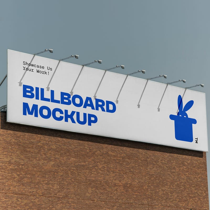 Realistic Wide Billboard Mockup PSD