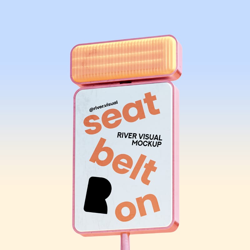 Road Sign Mockup PSD