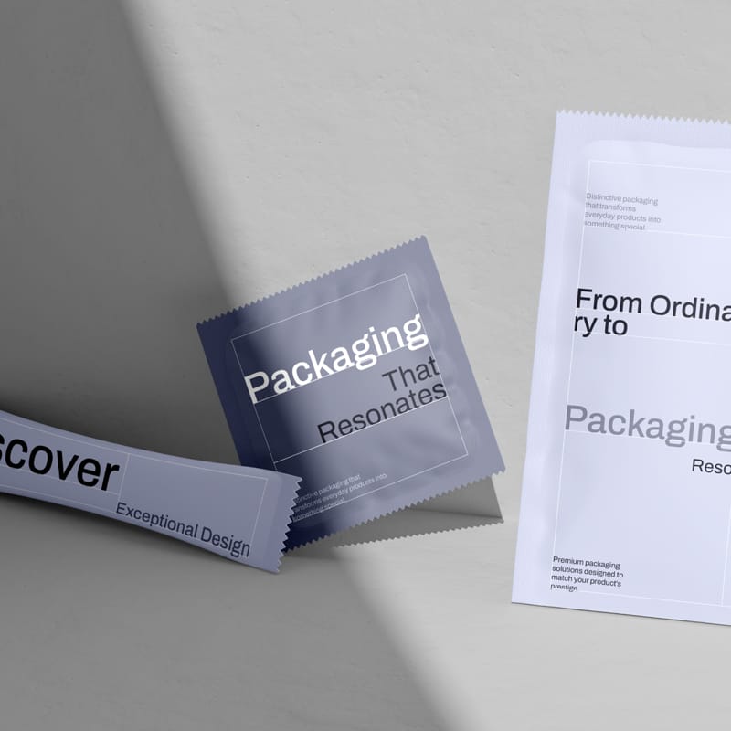 Sachet Packaging Mockup Template PSD