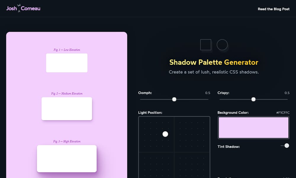 Shadow Palette Generator