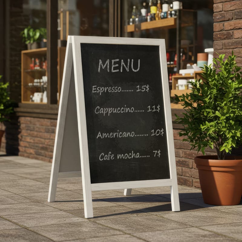 Side Walk A-Frame Sign Mockup PSD