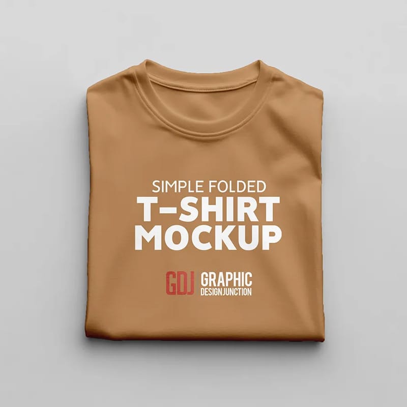 Simple Folded T-Shirt Mockup PSD
