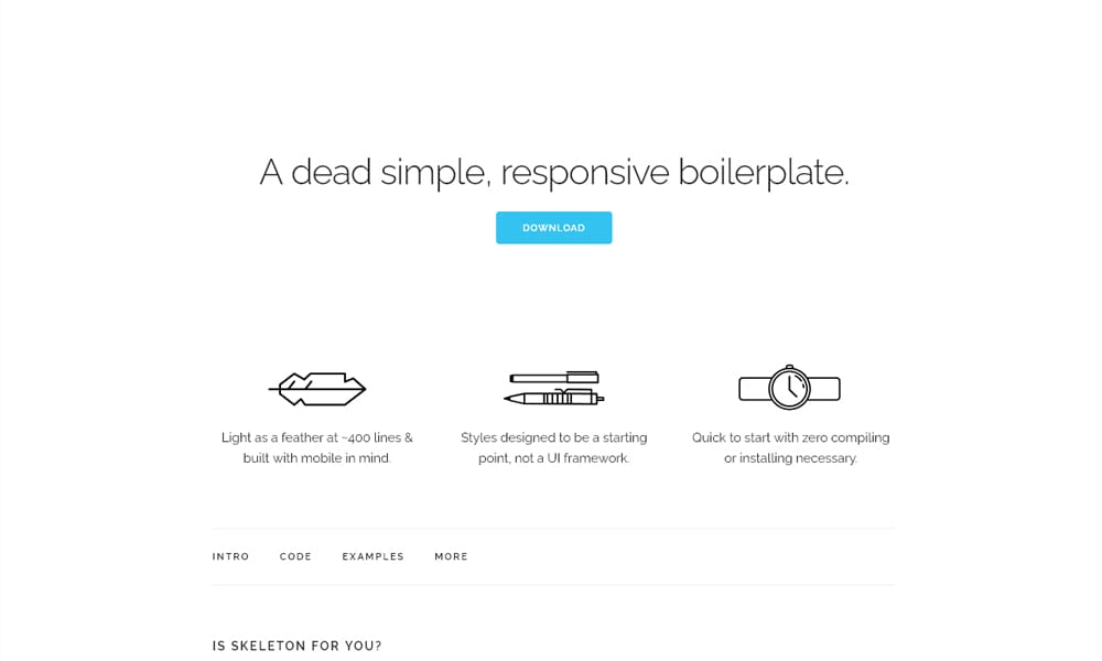 Skeleton simple 12-column grid layout preview