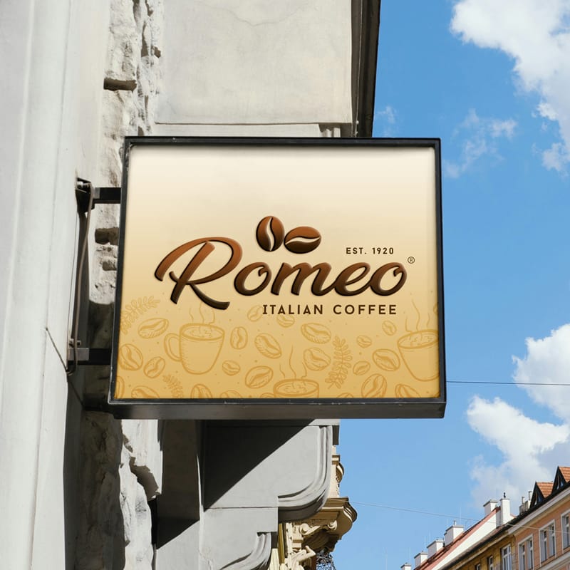 Square Shop Sign Mockup PSD