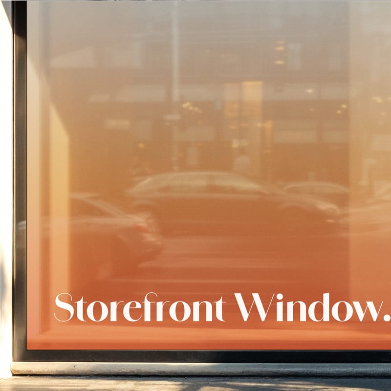 Storefront Window Sticker Mockup PSD