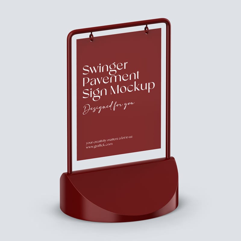 Swinger Pavement Sign Mockup PSD