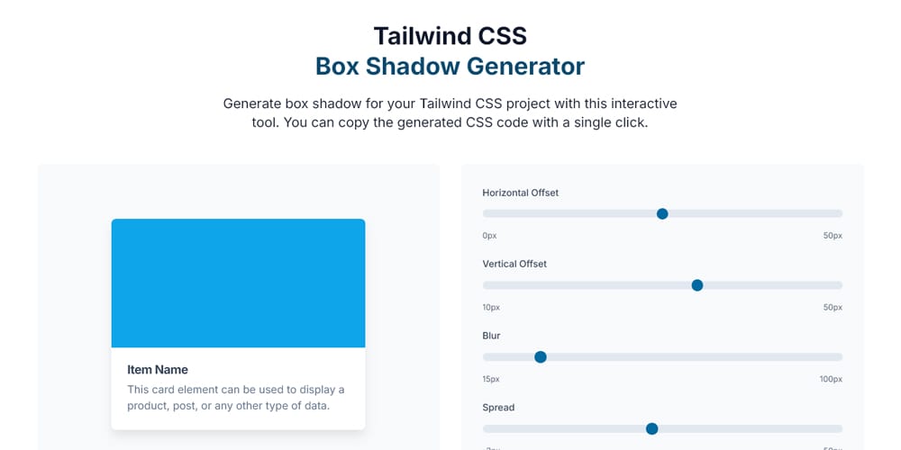 Tailkits Tailwind CSSBox Shadow Generator