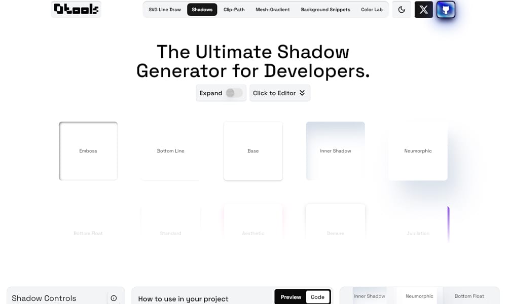 UI Layouts Shadow Generator