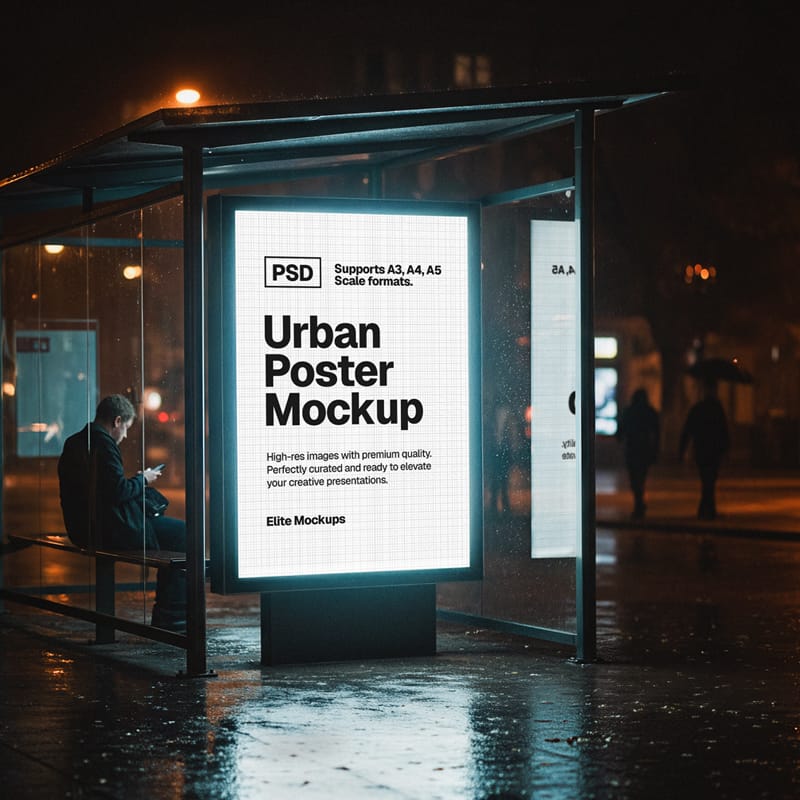 Urban Poster Mockup Set PSD