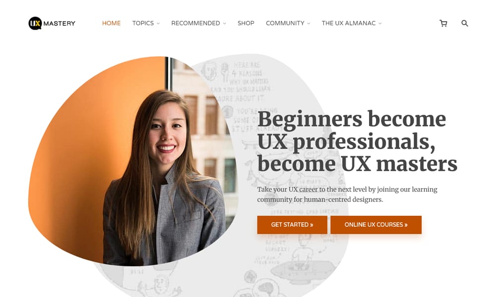 Uxmastery blog screenshot highlighting UX career resources