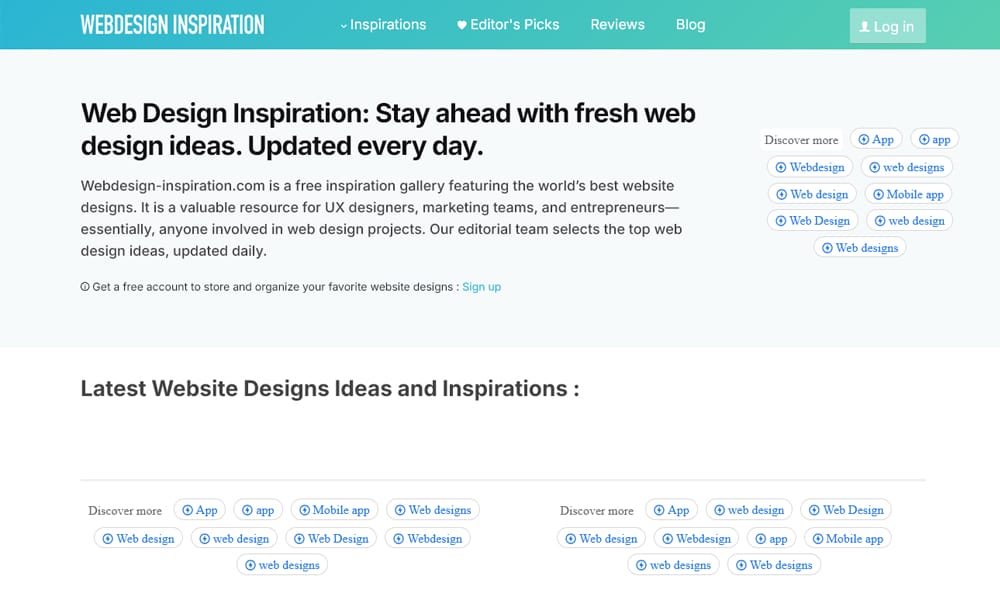Broad style gallery with clean interface for designers