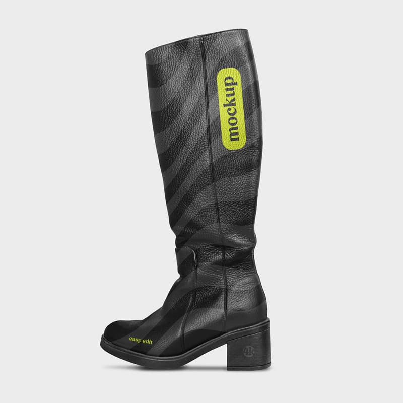 Women’s High-Knee Boot Mockup PSD