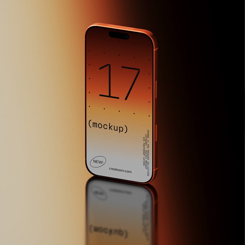 iPhone 17 Pro Mockup On Gradient Background Front View PSD