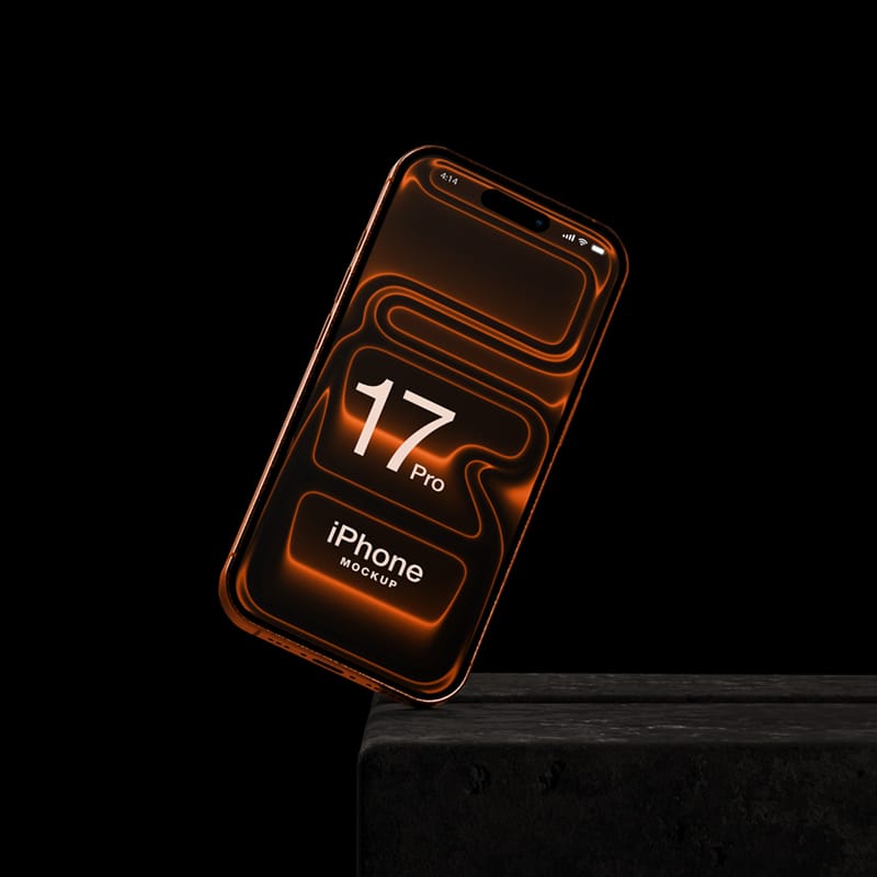 iPhone 17 Pro On Edge Mockup PSD