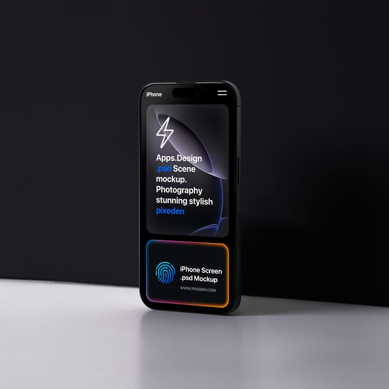 iPhone Pro Showcase Screen Mockup PSD