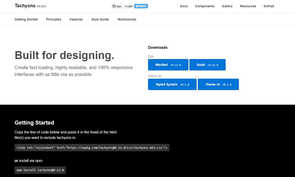 Tachyons atomic CSS grid classes in HTML snippet
