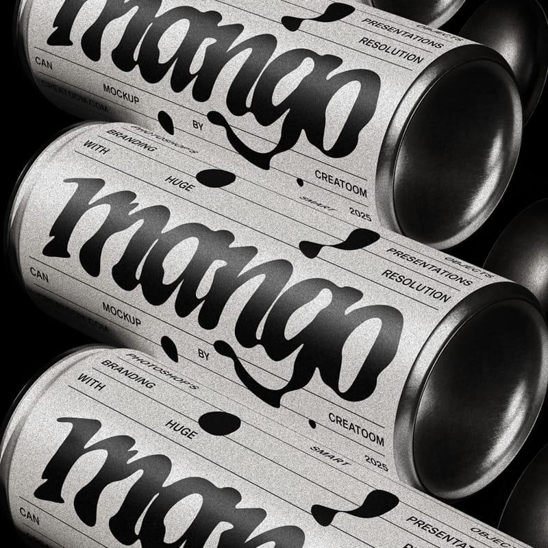 250 Ml Alluminium Can Mockups V3 Front View PSD