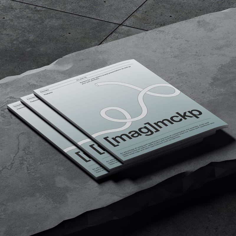 3 Magazines Mockup PSD