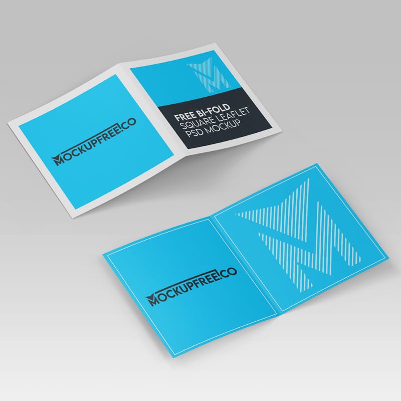 Bi-fold Square Leaflet Mockup PSD