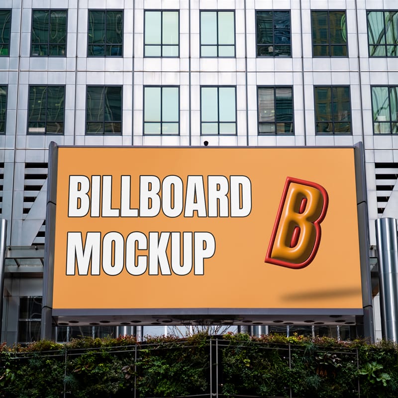 Billboard Before Building Mockup PSD