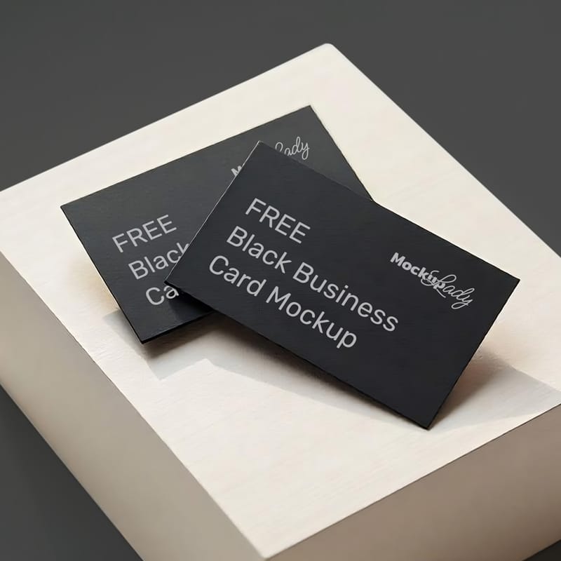 Black Business Card Mockup Template PSD