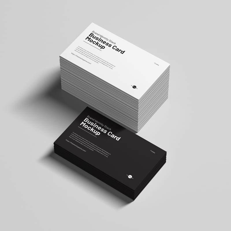 Brand Identity Stack Business Card Mockup PSD