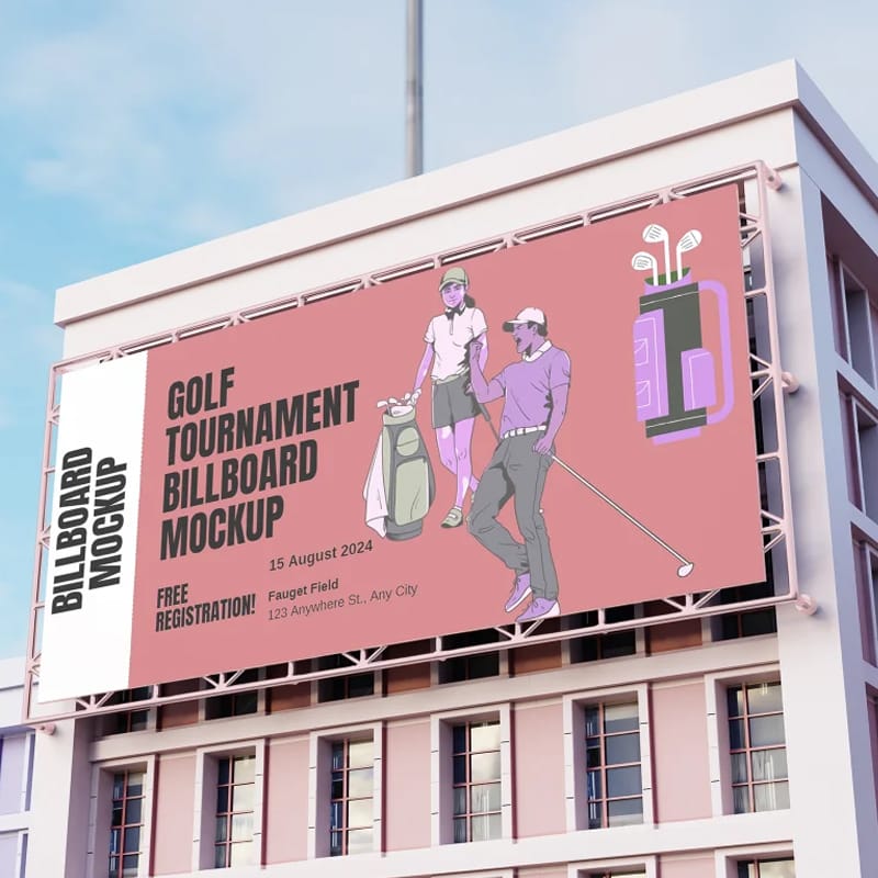 Building Advertisement Billboard Mockup PSD