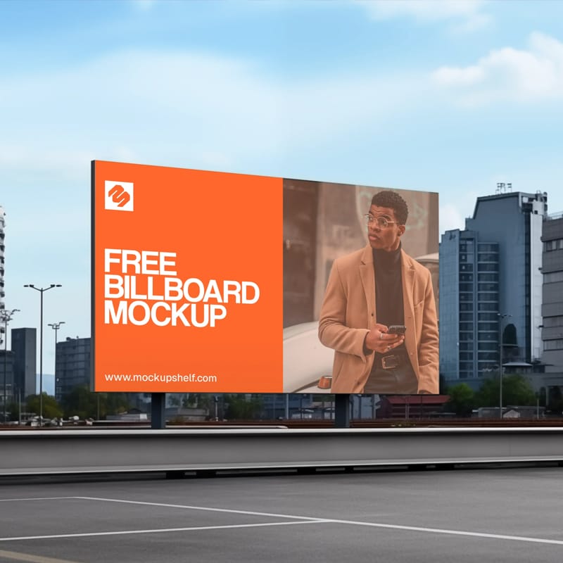 City Skyline Billboard Mockup PSD