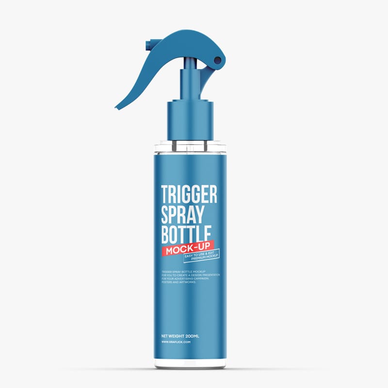 Clear Plastic Trigger Spray Bottle Mockup PSD