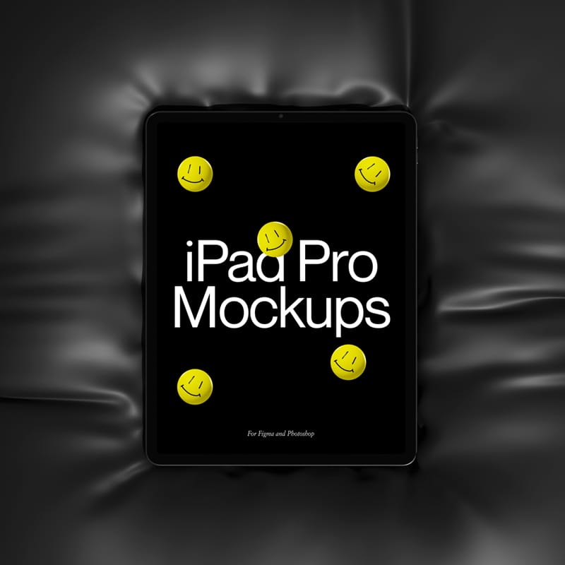 Dark and Minimalist iPad Pro Mockup PSD