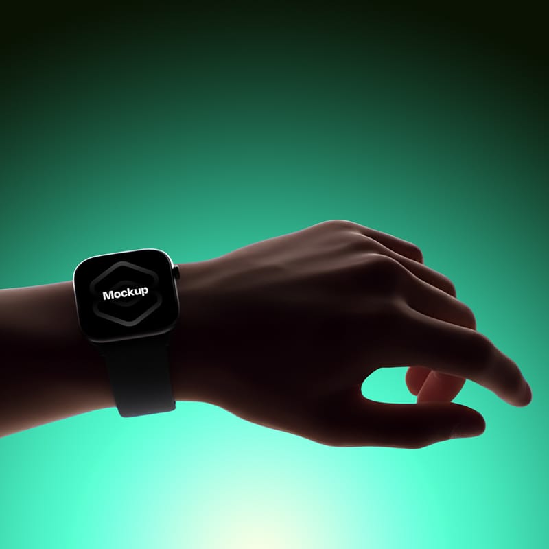 Dark and Moody Smartwatch Mockup PSD