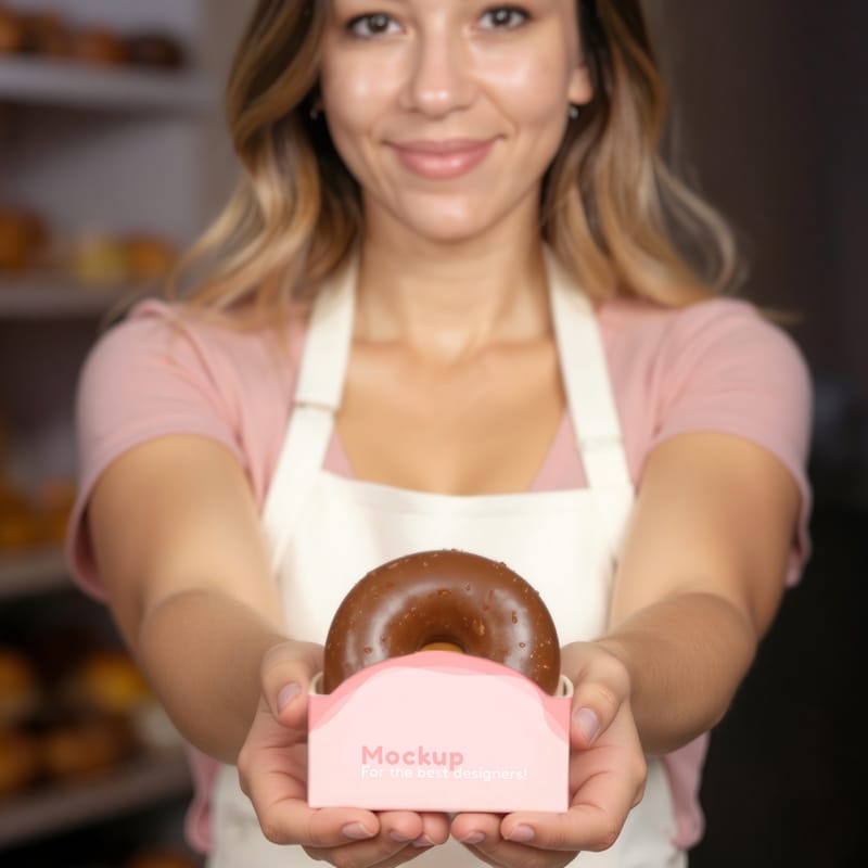 Donut Packing Mockup PSD