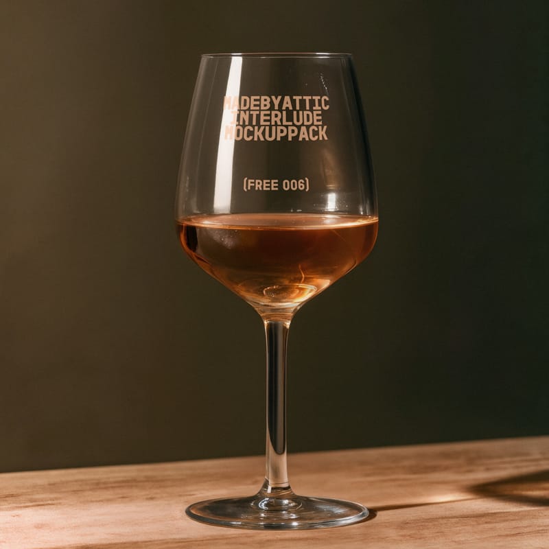Elegant Wine Glass Mockup PSD