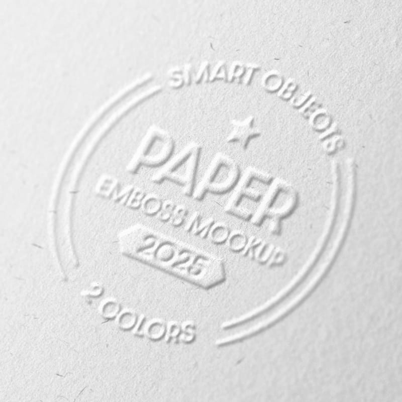 Embossed Paper Close-Up Mockup PSD