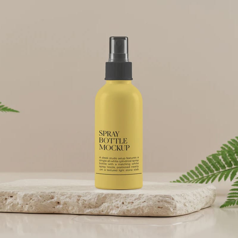 Facial Toner Spray Bottle Mockup PSD