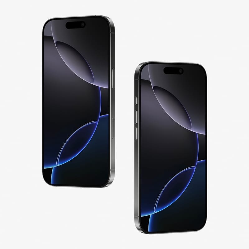 Floating Two iPhone 16 Pro Mockups PSD