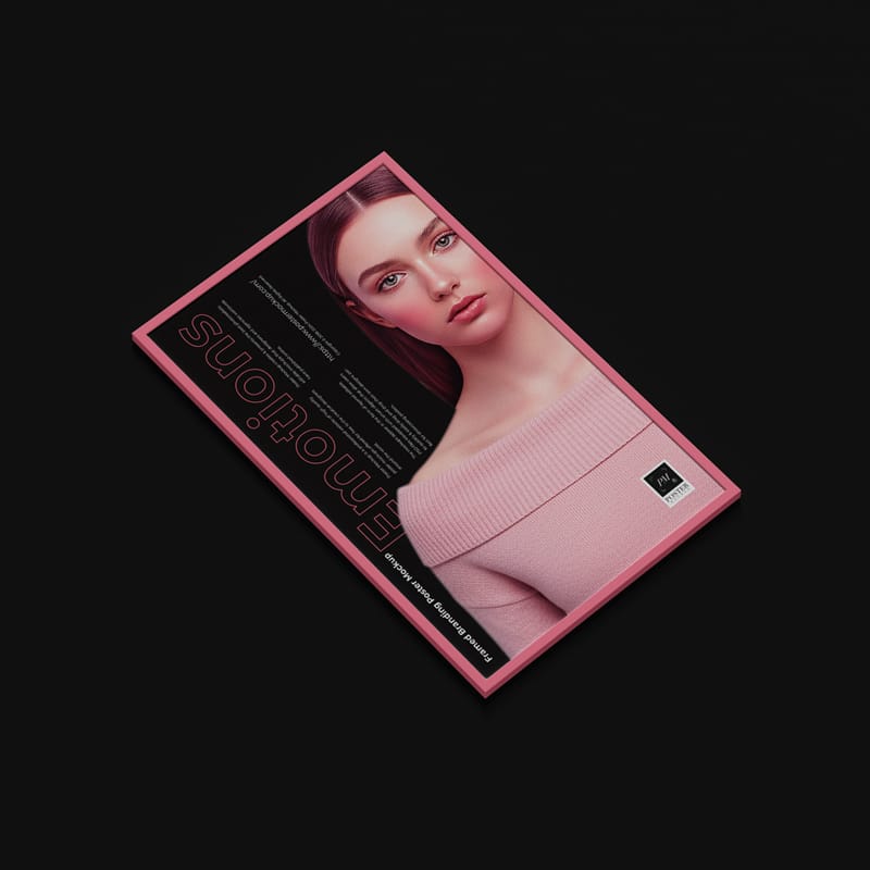 Framed Branding Poster Mockup PSD