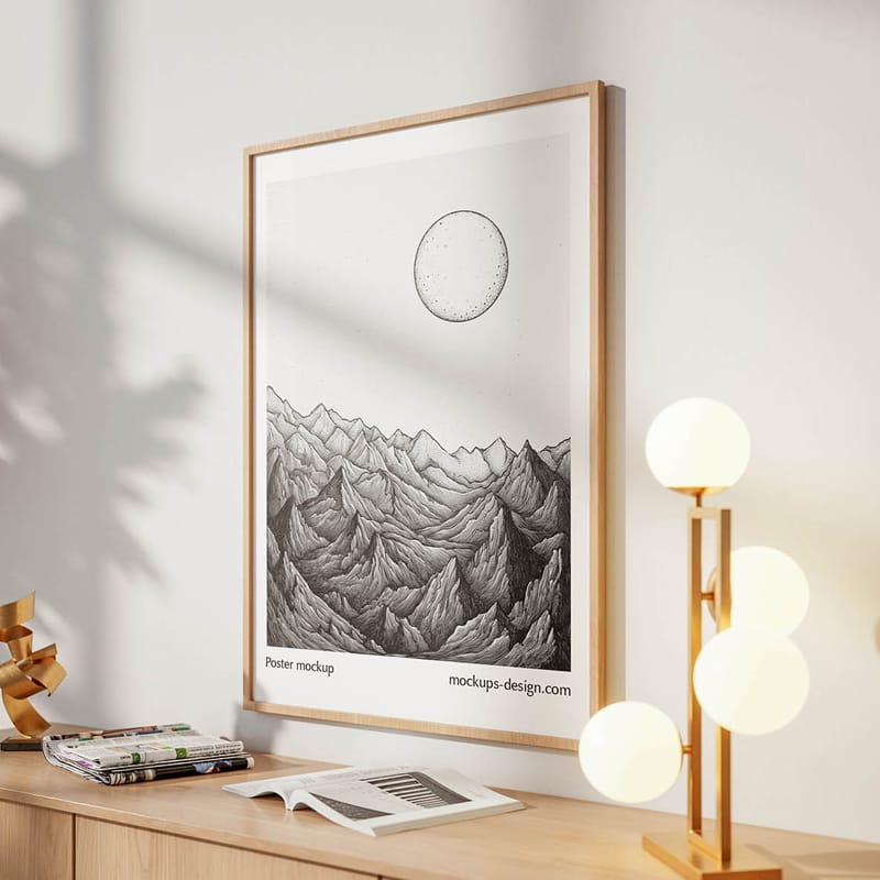 Framed Poster Mockup Template PSD