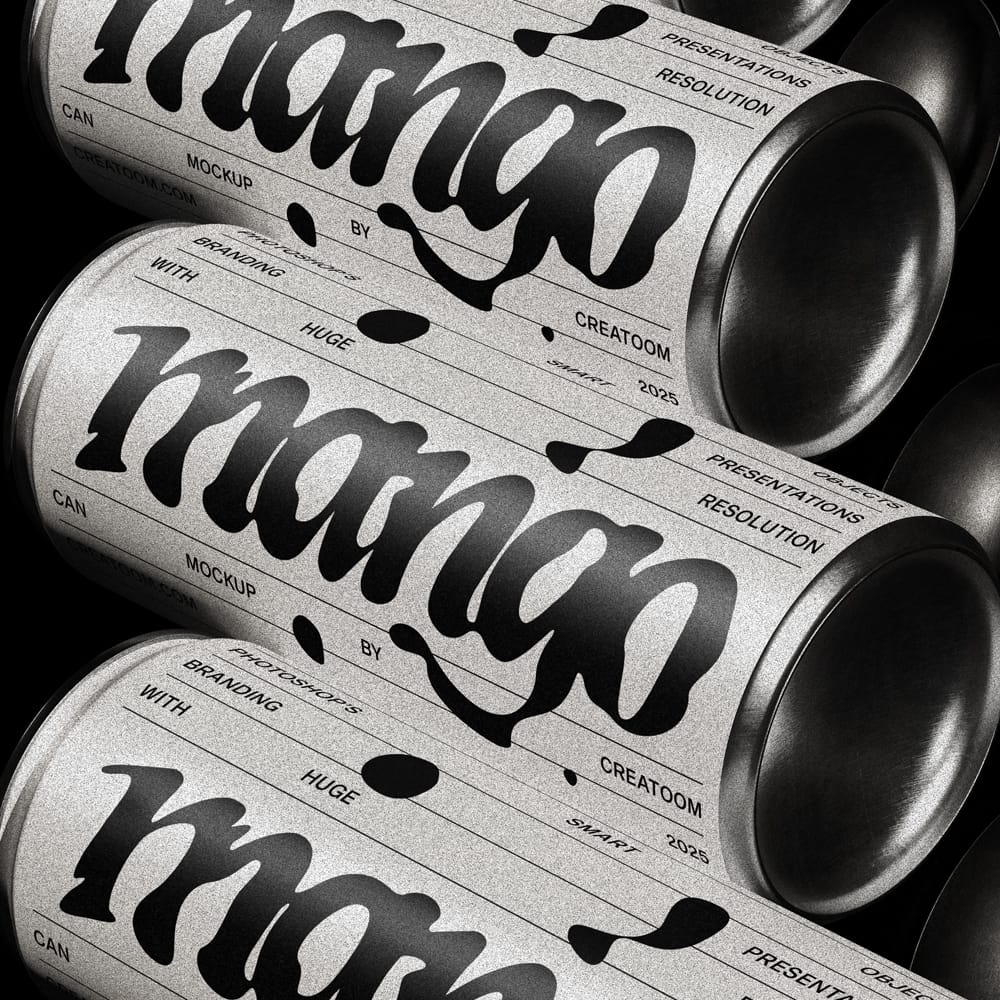 Free 250 Ml Alluminium Can Mockups V3 Front View PSD