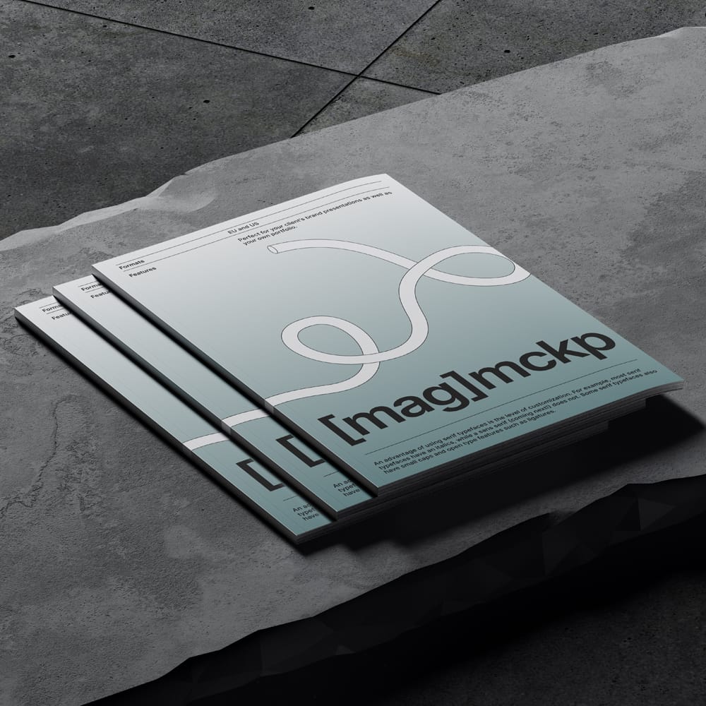 Free 3 Magazines Mockup PSD