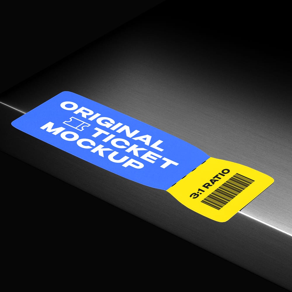 Free 3:1 Ticket Mockup PSD