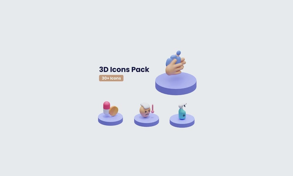 Free 3D Pandemic Icon Pack