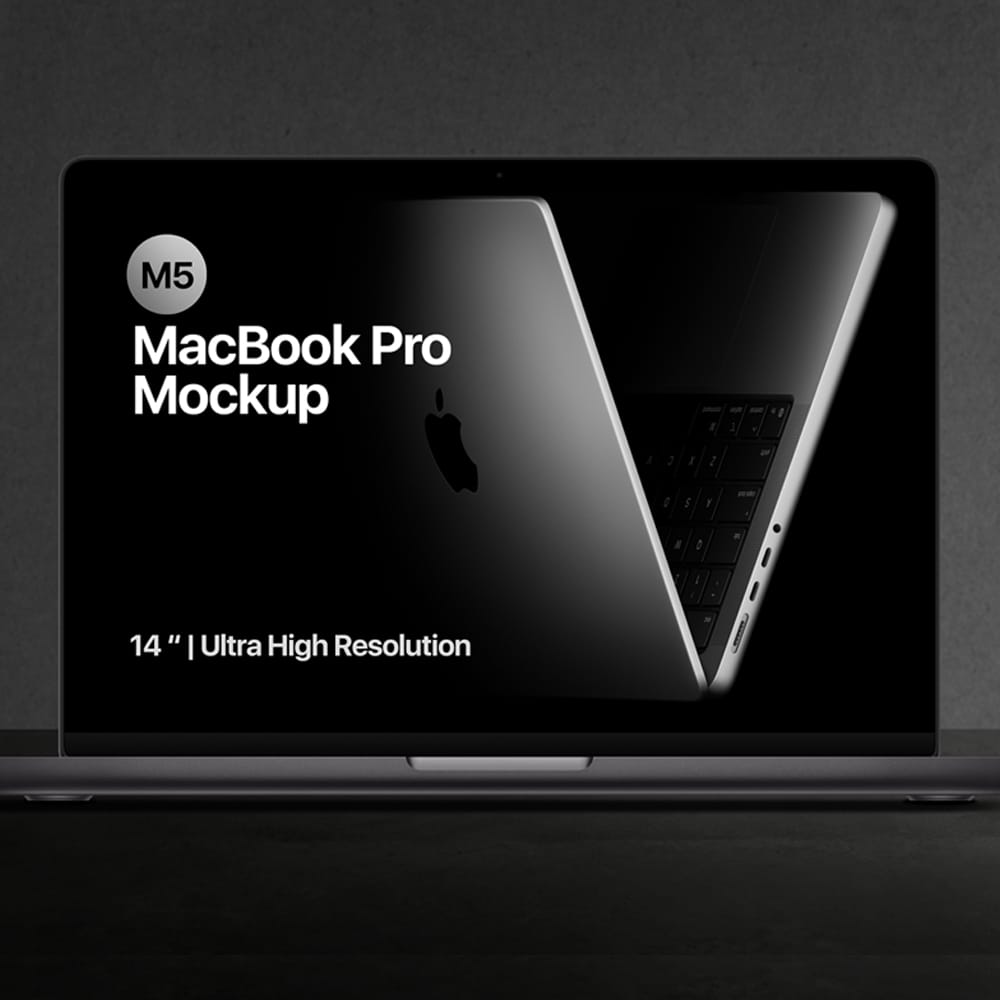 Free Apple M5 MacBook Pro 14″ Mockup PSD