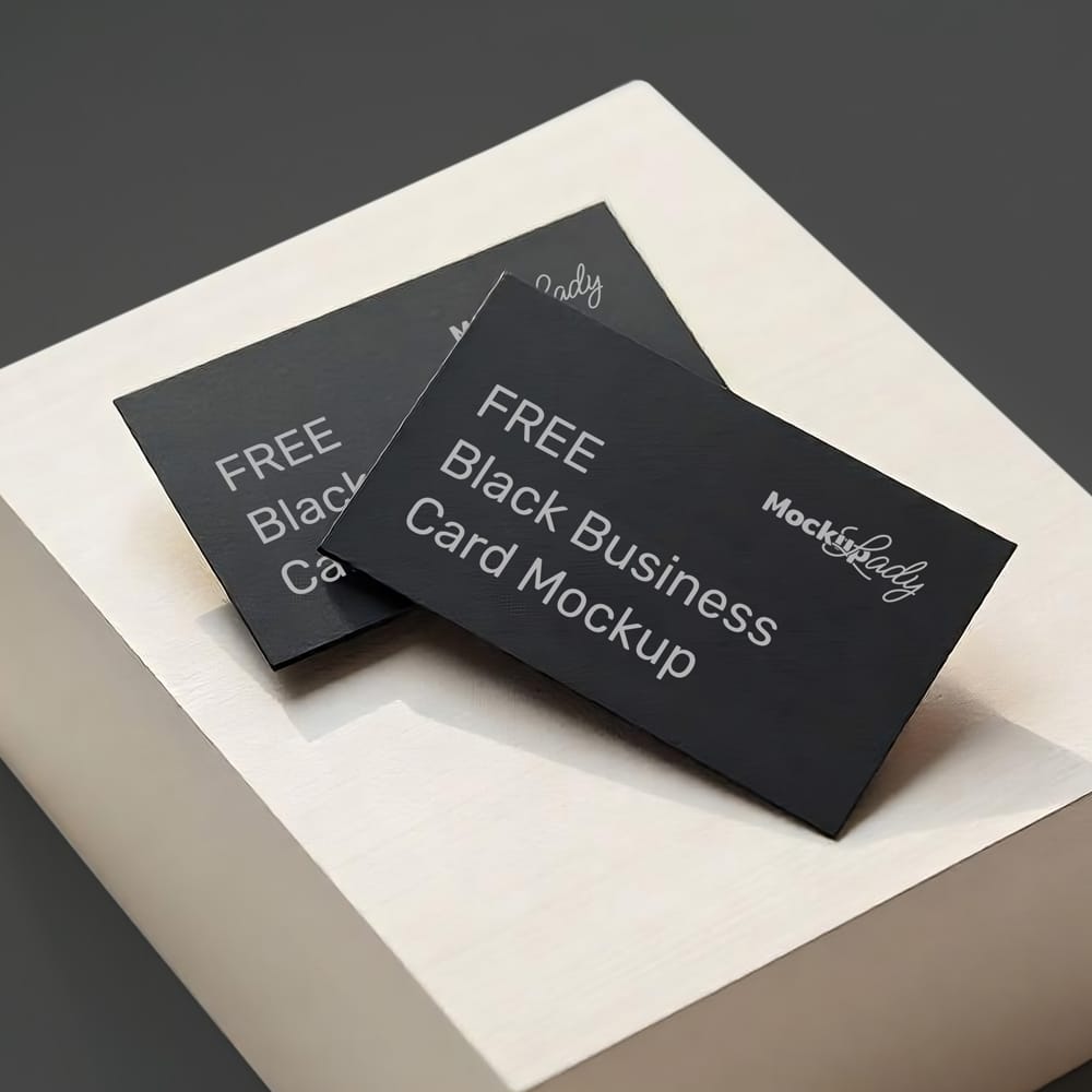 Free Black Business Card Mockup Template PSD